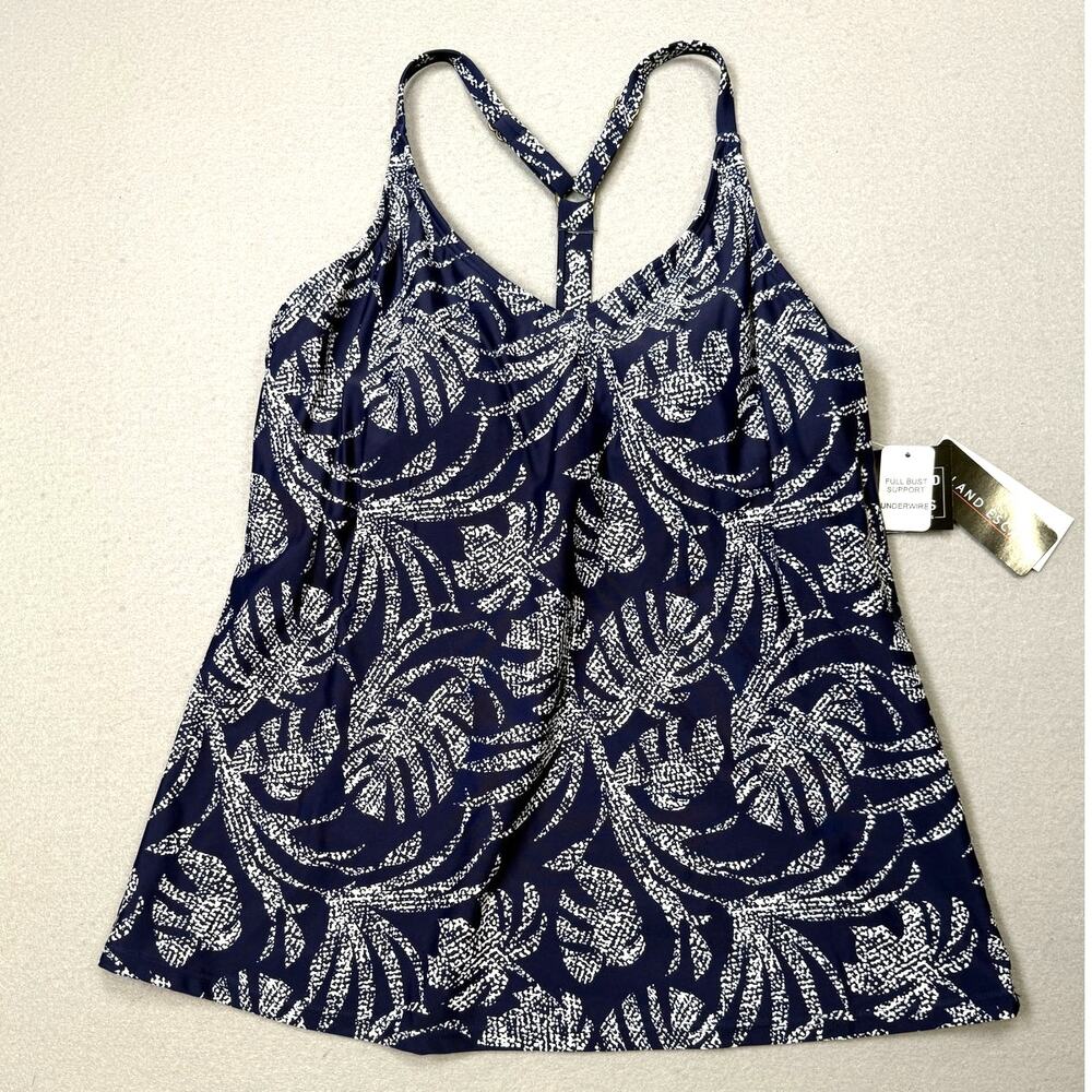 Island Escape Women's Racerback Underwire Tankini Top, navy 6 $40